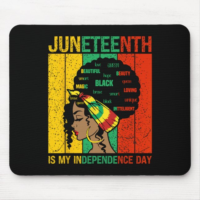 Ist mein Unabhängigkeitstag stolze afrikanische Fr Mousepad (Vorne)