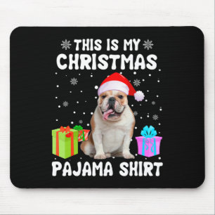Ist mein Weihnachts-Bulldog-Hund Pajama-Welpe L Mousepad