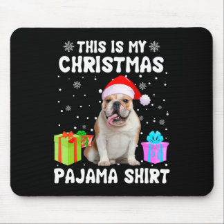 Ist mein Weihnachts-Bulldog-Hund Pajama-Welpe L Mousepad