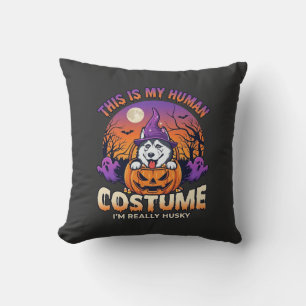 Ist menschliche Kostüm-Husky-Kürbis-Halloween-Geis Kissen
