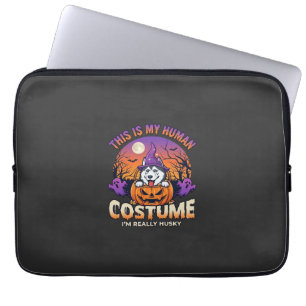 Ist menschliche Kostüm Husky-Kürbis Halloween-Geis Laptopschutzhülle