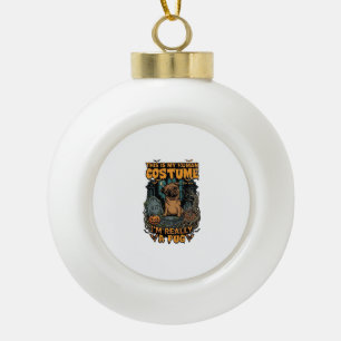 Ist menschliches Kostüm Mops Halloween Kürbis Grab Keramik Kugel-Ornament
