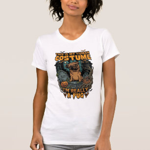 Ist menschliches Kostüm-Pug-Halloween-Kürbis-Grabs T-Shirt