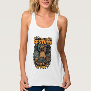 Ist menschliches Kostüm-Pug-Halloween-Kürbis-Grabs Tank Top