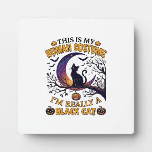Ist menschliches Kostüm schwarze Katze Halloween M Fotoplatte