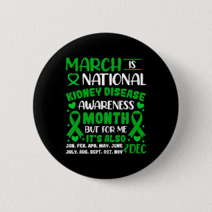 Ist National Kidney Disease Awareness Month Men Wo Button
