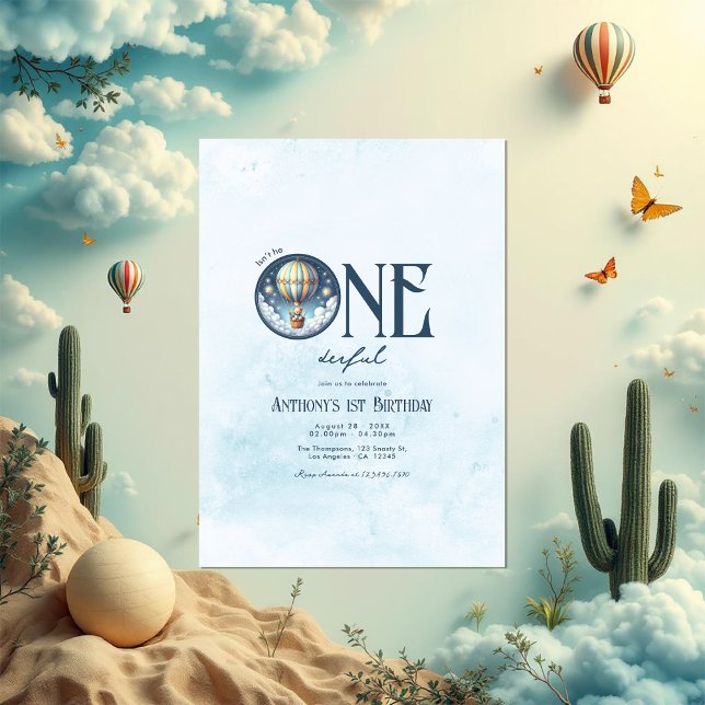 Ist nicht He ONEderful 1. Geburtstag Party Einladung (Isn’t He ONEderful 1st Birthday Party Invitation)