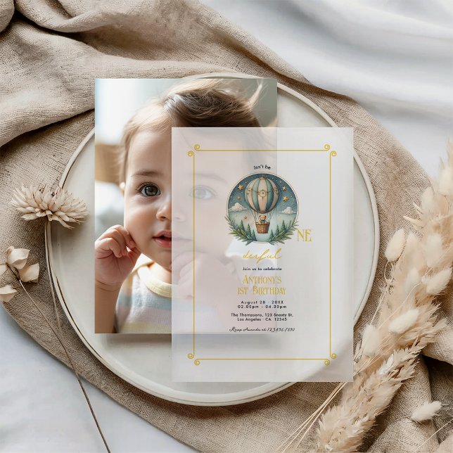 Ist nicht He ONEderful Vellum First Birthday Party (Isn’t He ONEderful Vellum First Birthday Party Invitations)