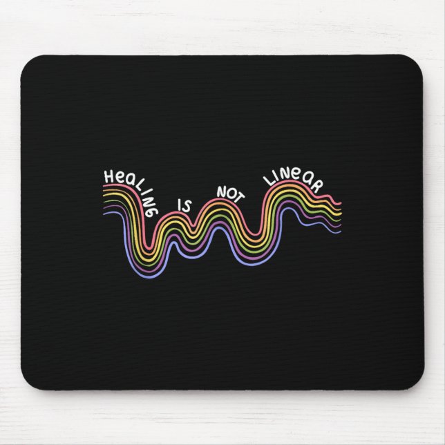 ist nicht linear lustiger Regenbogen psychische Ge Mousepad (Vorne)