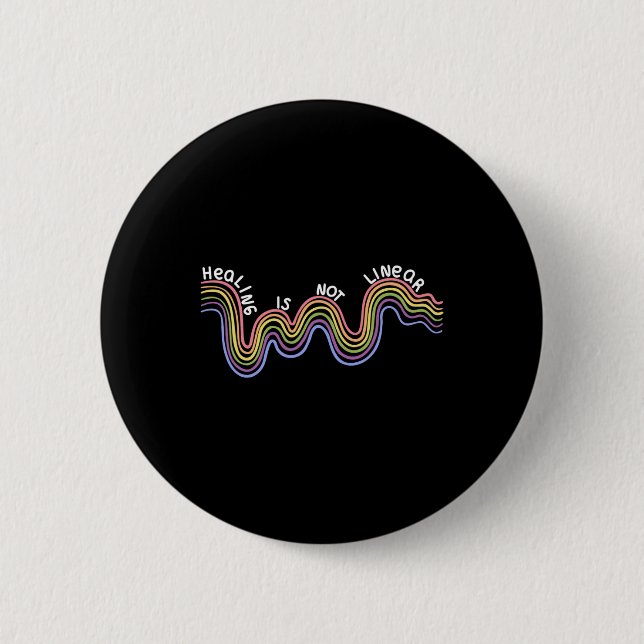 Ist nicht linear psychische Gesundheit Bewusstsein Button (Vorderseite)