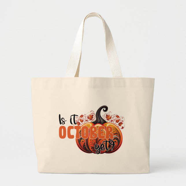 Ist Oktober noch? - Spooky Gothic Pumpkin Jumbo Stoffbeutel (Vorne)