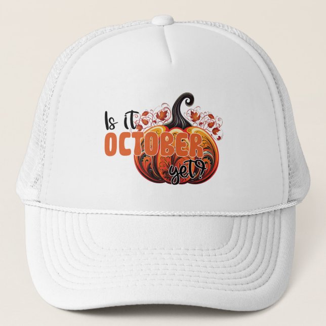 Ist Oktober noch? - Spooky Gothic Pumpkin Truckerkappe (Vorderseite)