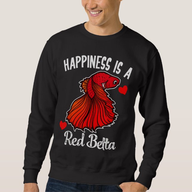 Ist Red Betta Fisch Siam Kämpfen Fisch Fisch Sweatshirt (Vorderseite)