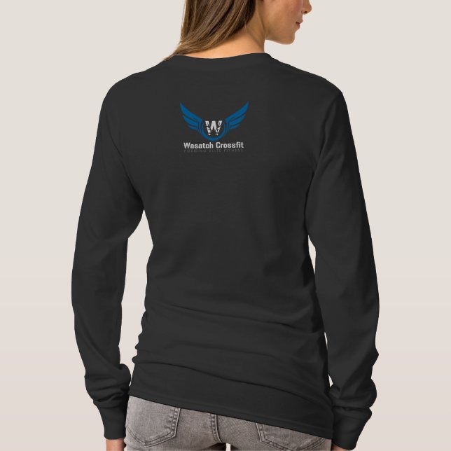 Ist schöne schwarze lange Hülse stark T-Shirt (Rückseite)