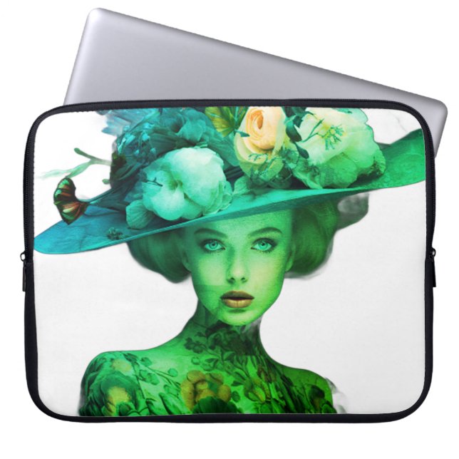 Ist sie böse? Computer- und Elektronik-Tasche Laptopschutzhülle (Vorderseite)