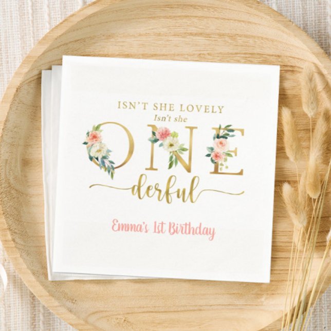 Ist sie nicht ein einfühlsames Mädchen 1. Geburtst Serviette (Von Creator hochgeladen)