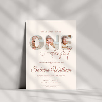 Ist sie nicht einfühlsam 1. Geburtstag 3 Foto Einladung