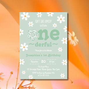 Ist sie nicht erbarmungslos Retro Floral Sage Gebu Einladung