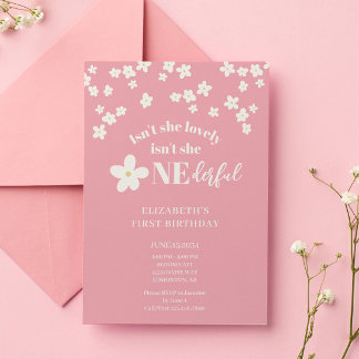 Ist sie nicht lieblich Daisy 1. Geburtstag Niedlic Einladung