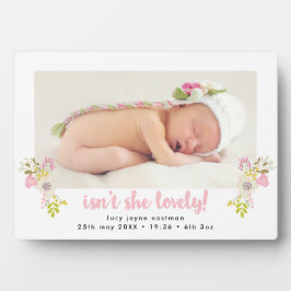 Ist sie nicht lieblich Floral Baby Foto Plaque Fotoplatte