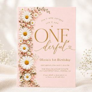 Ist sie nicht WUNDERbar Daisy 1. Geburtstagsfloral Einladung