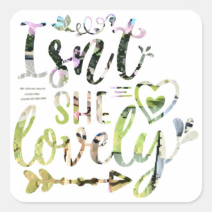 Ist sie schön? quadratischer aufkleber