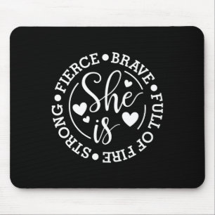 Ist stark mutig, voll von Feministin Mousepad