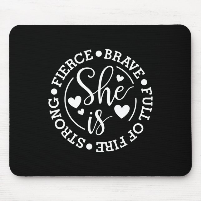 Ist stark mutig, voll von Feministin Mousepad (Vorne)