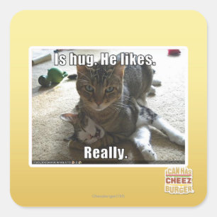 Ist Umarmung. Er mag Quadratischer Aufkleber