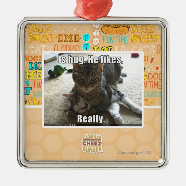 Ist Umarmung. Er mag Silbernes Ornament (Vorne)