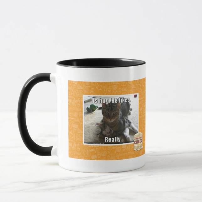 Ist Umarmung. Er mag Tasse (Links)