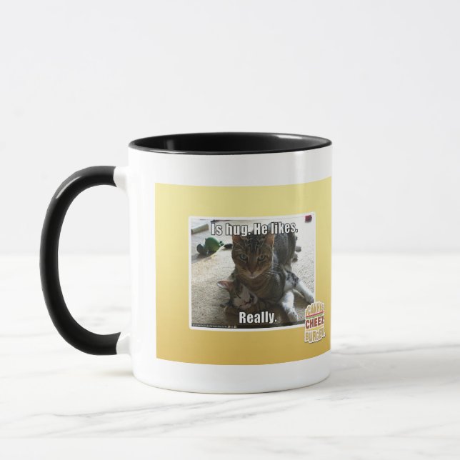 Ist Umarmung. Er mag Tasse (Links)