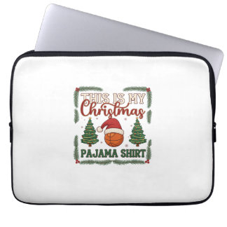 Ist Weihnachten Pyjama Basketball Santa Hut Bäume Laptopschutzhülle