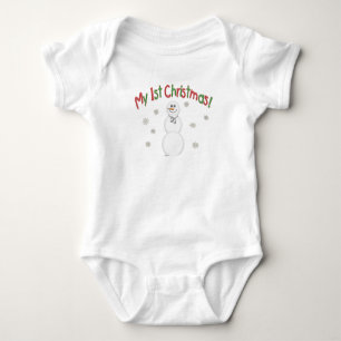 Ist-WeihnachtsSchneemann Baby Strampler