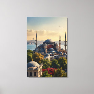 Istanbul Aquarellkunst Leinwanddruck
