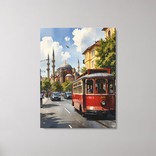 Istanbul Aquarellkunst Leinwanddruck