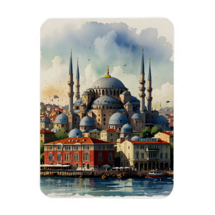 Istanbul Aquarellkunst Magnet