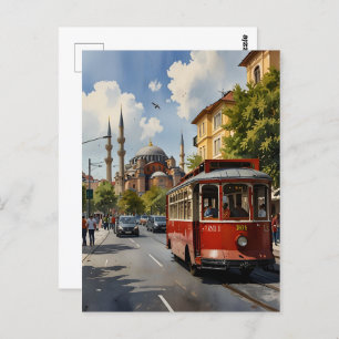 Istanbul Aquarellkunst Postkarte