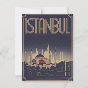 Istanbul Art Deco Postkarte