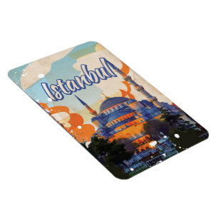 Istanbul Aya Sophia Moschee Vintage Reiseplakat Magnet