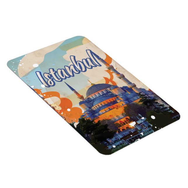 Istanbul Aya Sophia Moschee Vintage Reiseplakat Magnet (Rechte Seite)