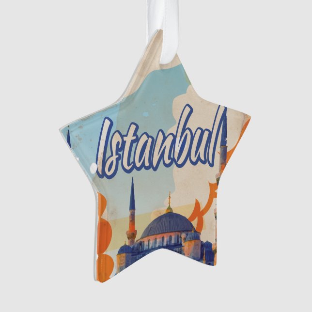 Istanbul Aya Sophia Moschee Vintage Reiseplakat Ornament (Vorderseite)