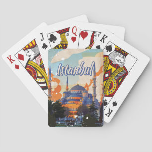 Istanbul Aya Sophia Moschee Vintage Reiseplakat Spielkarten