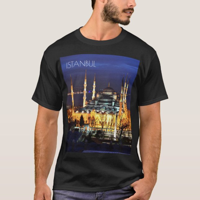 Istanbul Blue Mosque Night Scenery Premium Travel T-Shirt (Vorderseite)