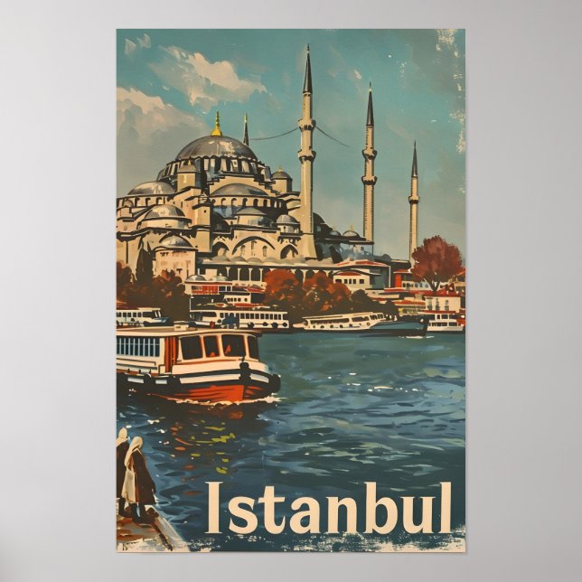 Istanbul Blue Mosque Vintag Poster (Vorne)