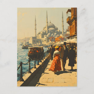 Istanbul Blue Mosque Vintag Postkarte