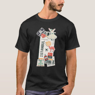 Istanbul Boarding Pass Turkey Ticket Pass Berühmte T-Shirt