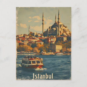 Istanbul Bosporus Vintage Postkarte