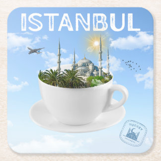 Istanbul im Teacup - Skyline - Türkisches Geschenk Rechteckiger Pappuntersetzer
