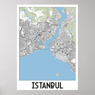 Istanbul, Karte der Türkei Poster